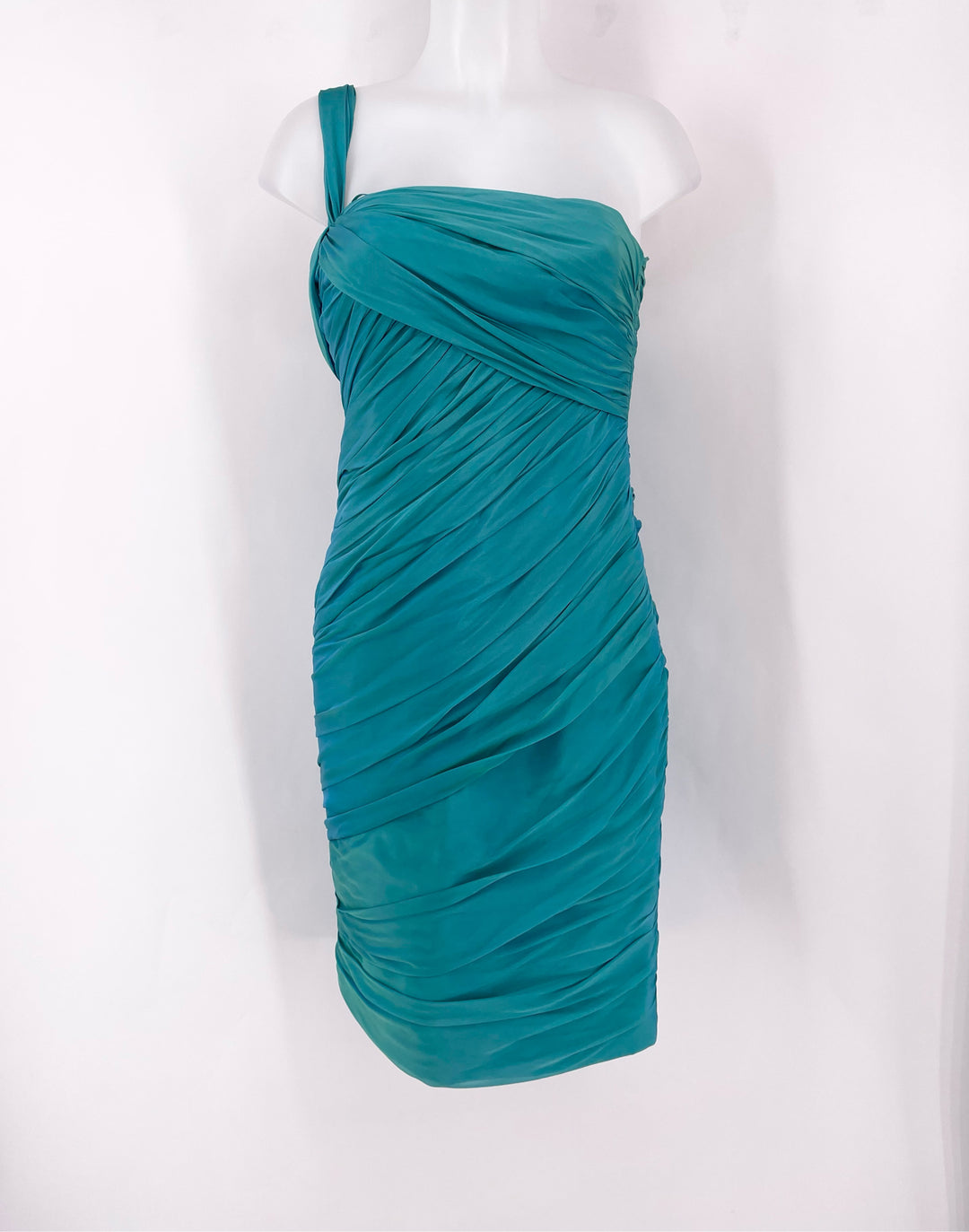 Size 6 CARMEN MARC VALVO Teal Luxury - Dress
