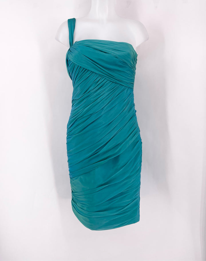 Size 6 CARMEN MARC VALVO Teal Luxury - Dress
