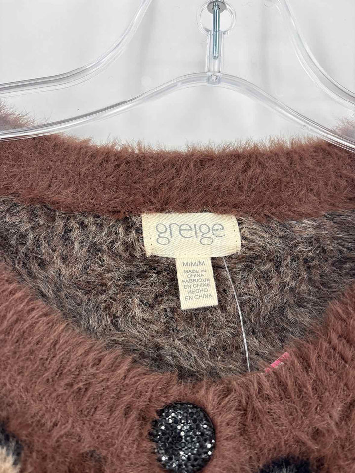 Size M Brown Print Sweater