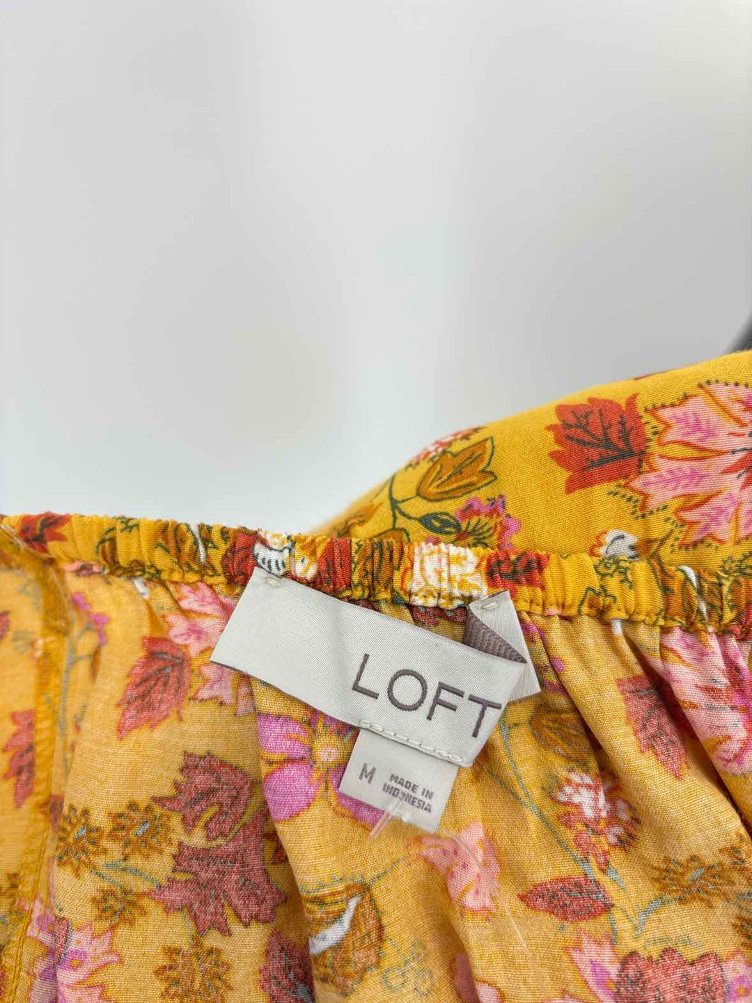 Size M LOFT Yellow Print Dress