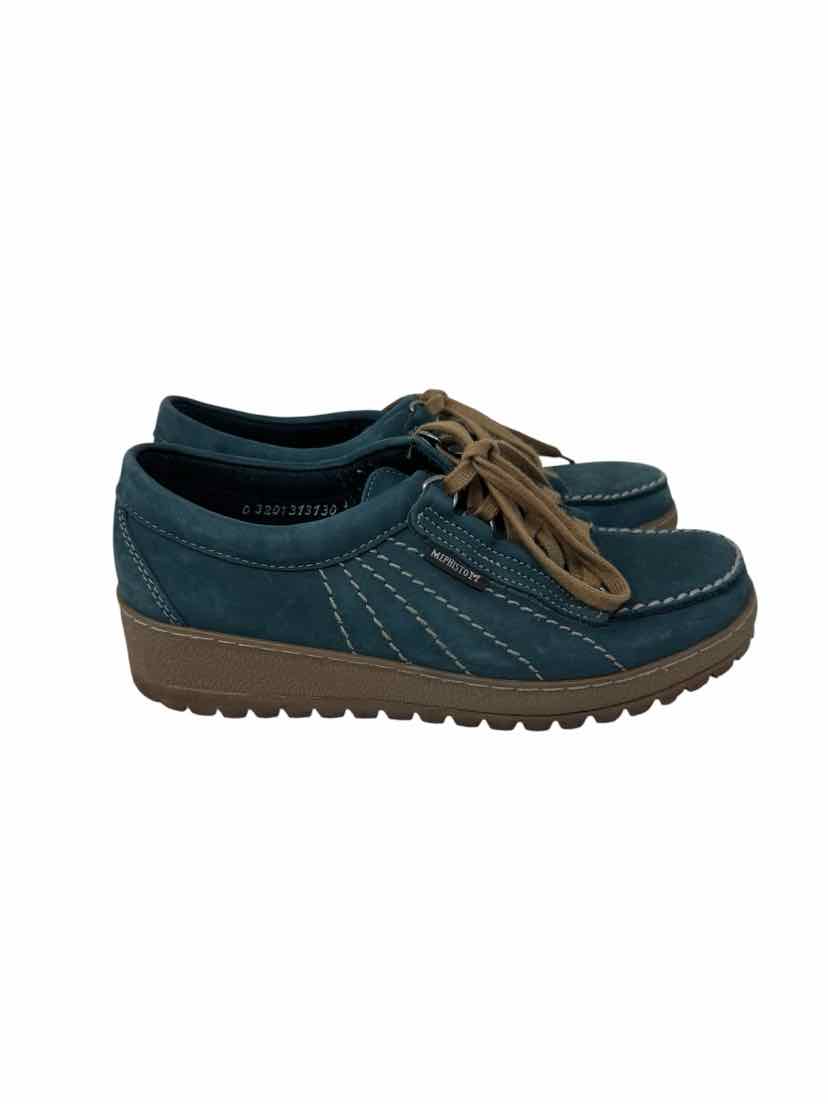 Shoe Size 38 MEPHISTO Teal Leather Flats