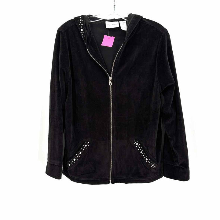 Size 8 ALFRED DUNNER Black Velour Jacket