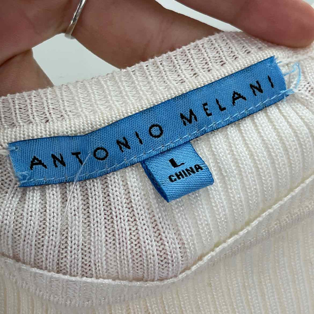 Size L ANTONIO MELANI Cream Knit Sweater