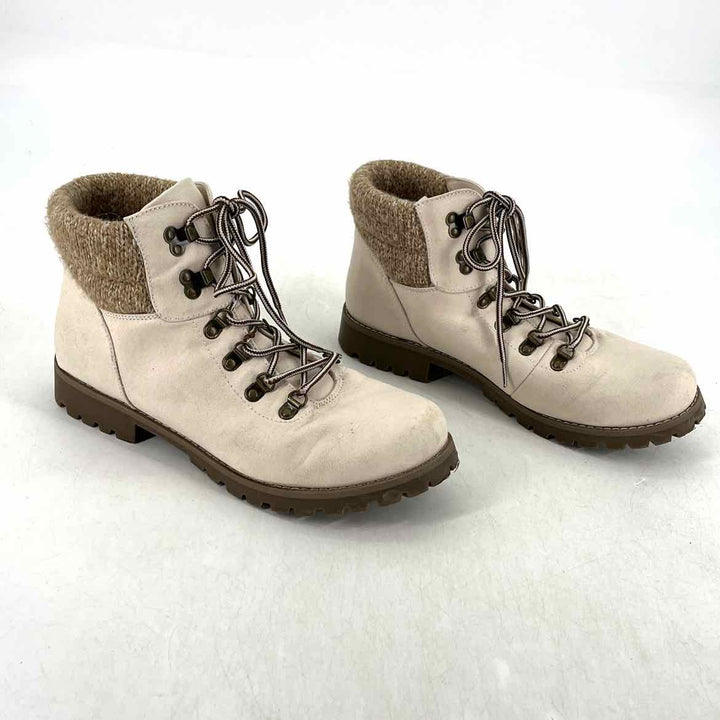 Shoe Size 11 Cream Knit Boots