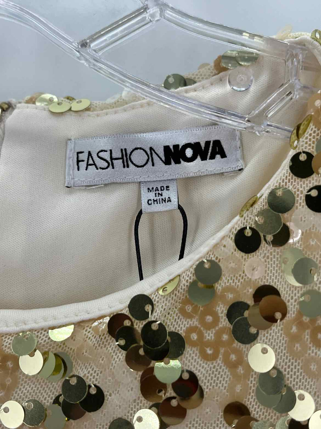 Size 1X FASHION NOVA Gold Dress