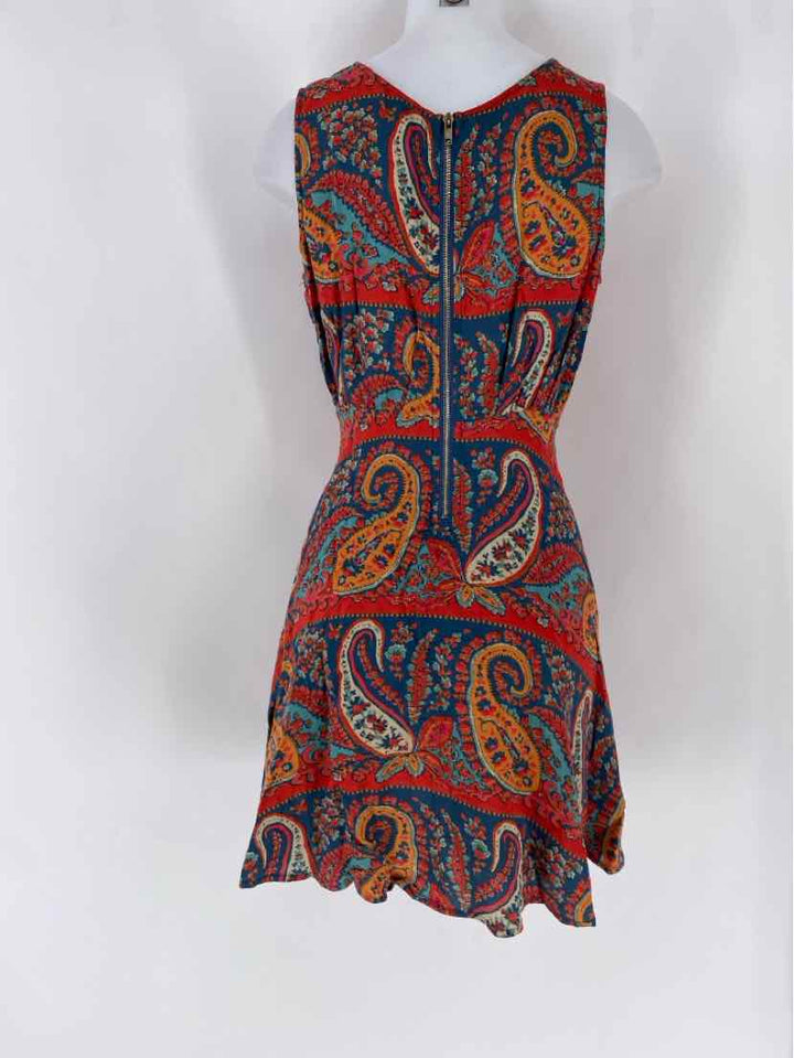 Size 6 FREE PEOPLE ORANGE PRINT Dress