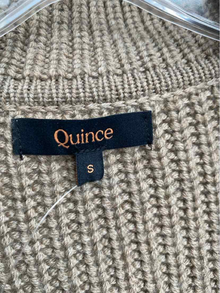 Size S QUINCE Tan Knit Cardigan
