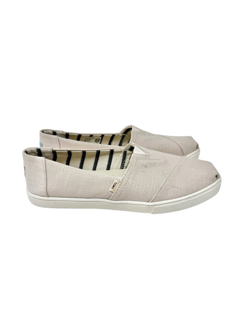 Shoe Size 9.5 Toms Tan Canvas Flats