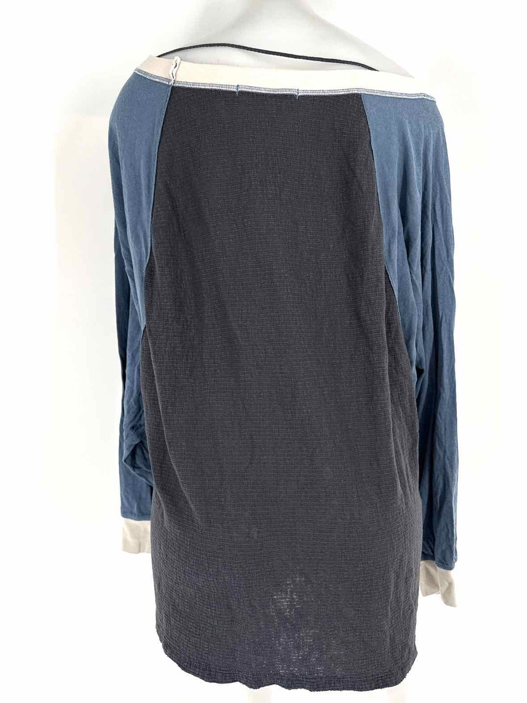 Size L FREE PEOPLE Blue Cotton Shirt