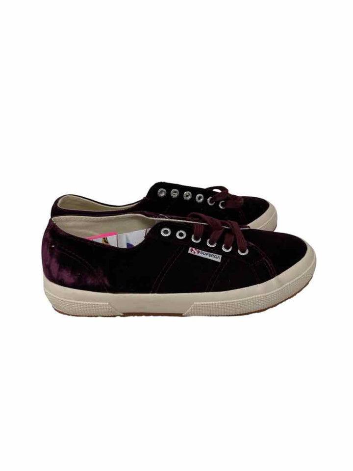 Shoe Size 39 SUPER GA Burgundy Velour Sneakers