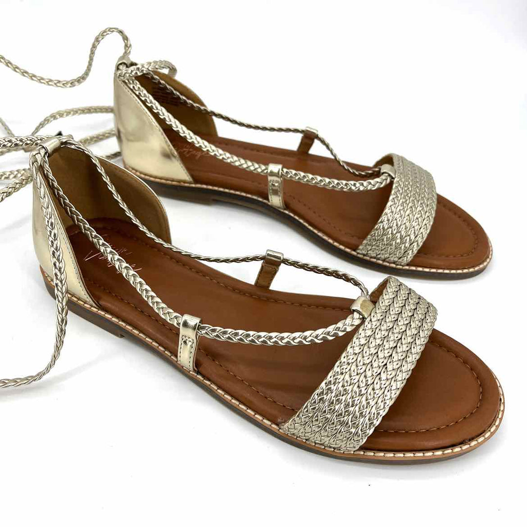 Shoe Size 10 CROWN VINTAGE Gold Sandals