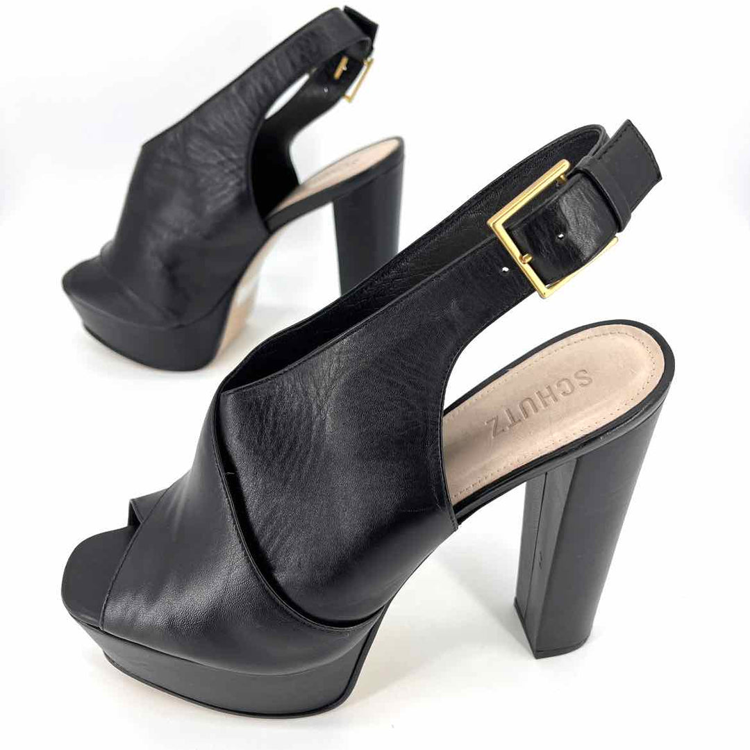 Shoe Size 11 SCHUTZ Black Leather Heels