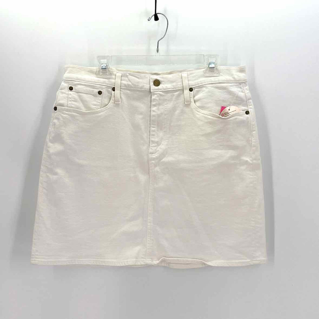 Size 32 J Crew White Denim Skirt