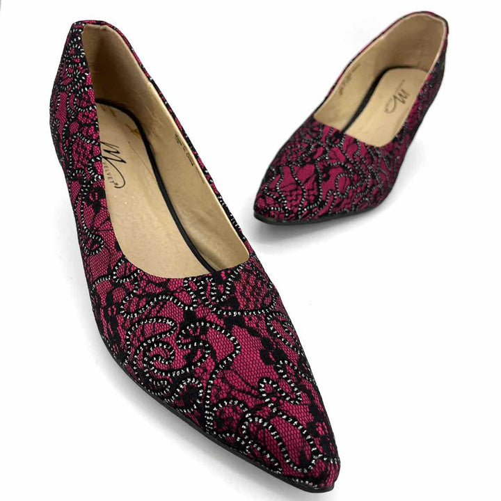 Shoe Size 11 Hot Pink Lace Pumps