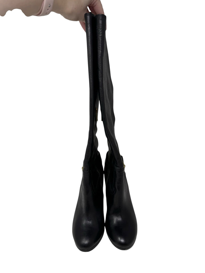 Shoe Size 8 Coach Black Leather Boots