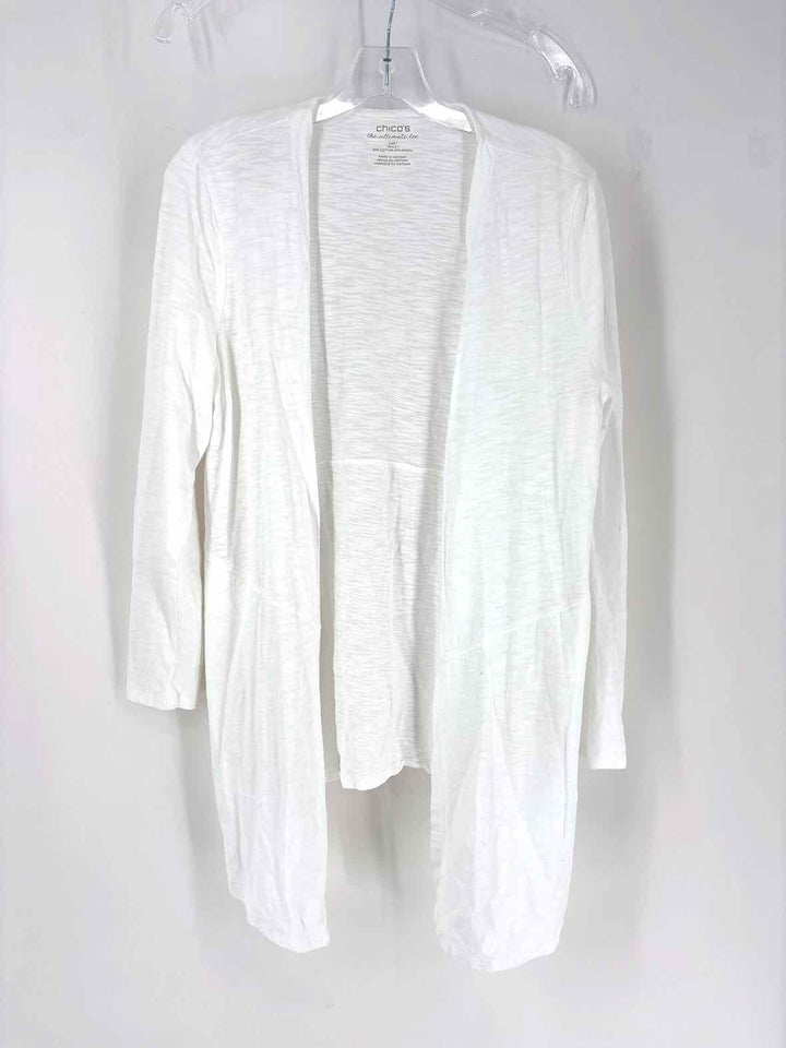 Size M Chico's White Cotton Cardigan