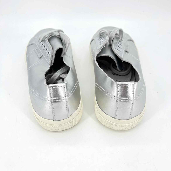 Shoe Size 39.5 SUPER GA Silver Leather Sneakers