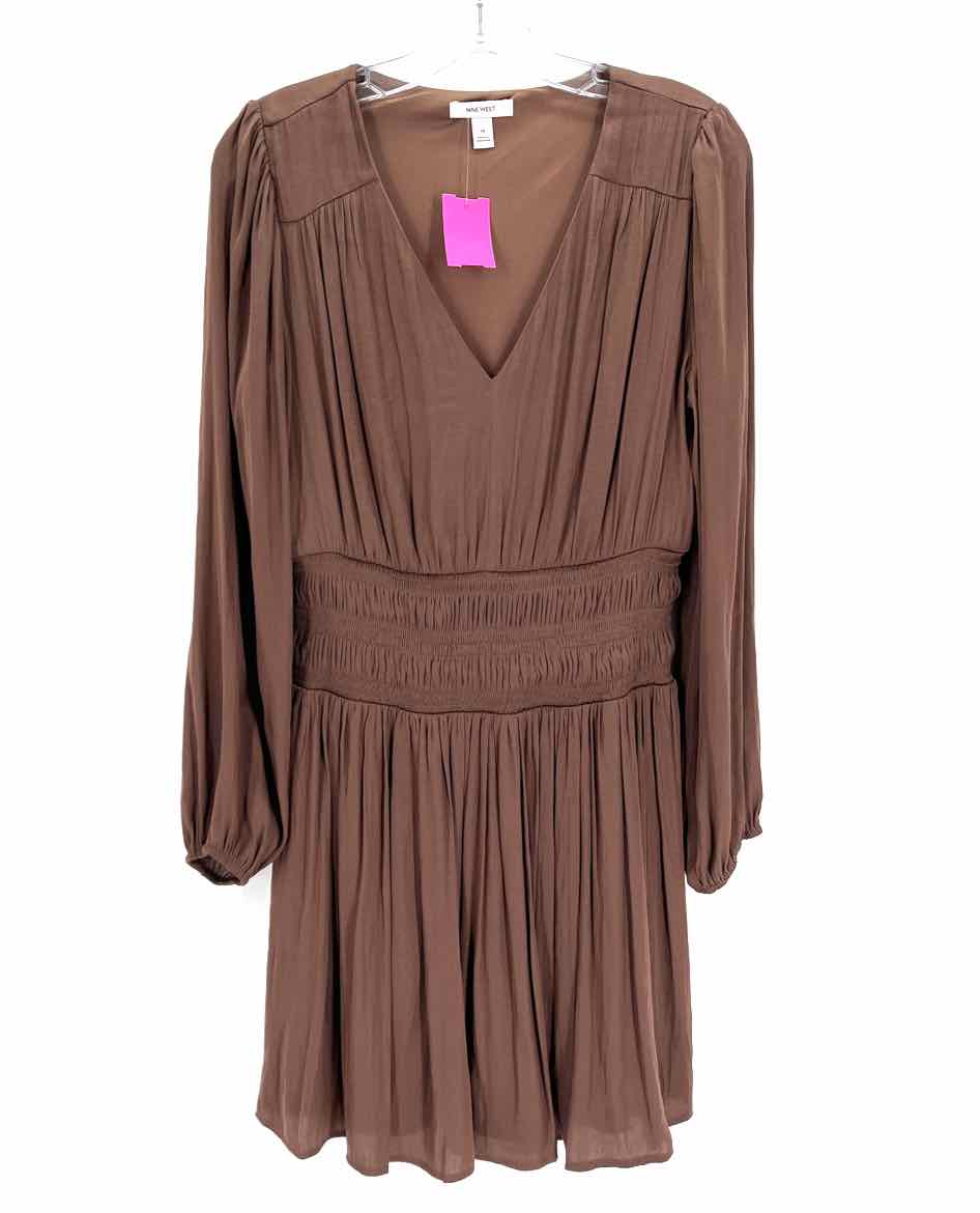 Size M Nine West Brown Sateen Dress