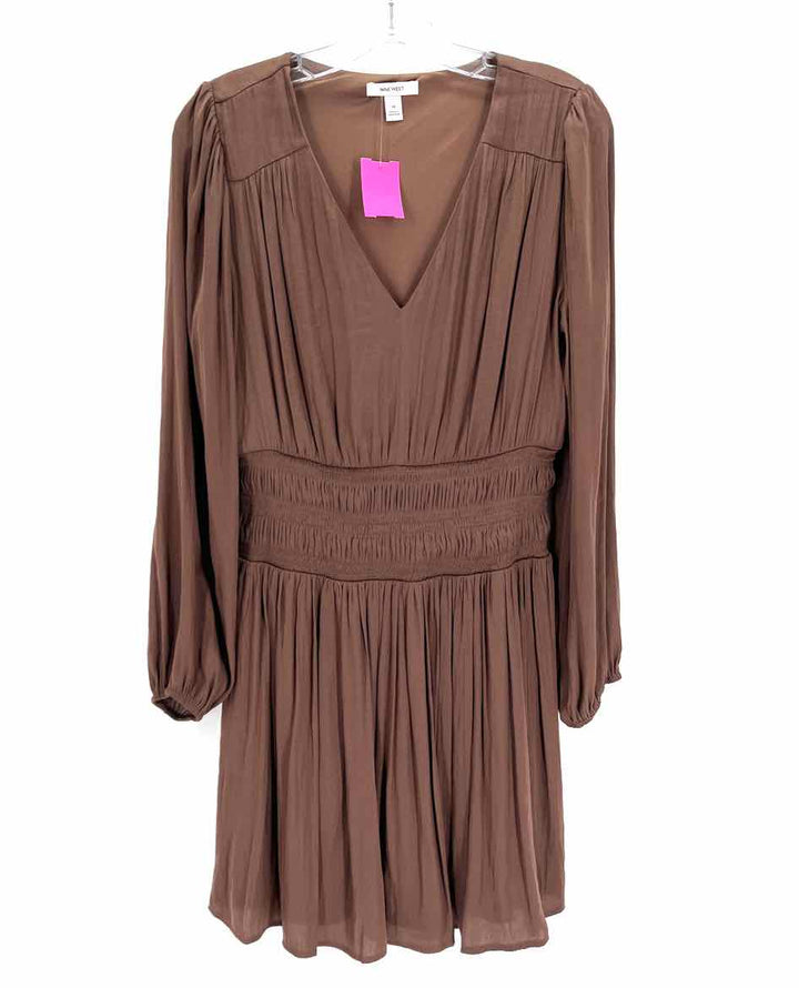 Size M Nine West Brown Sateen Dress