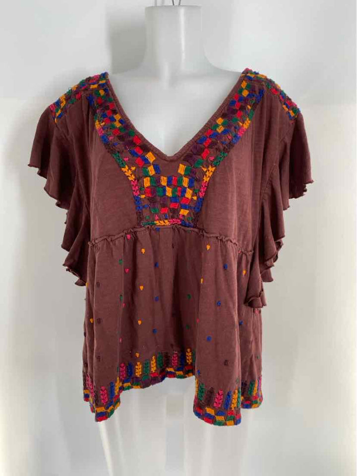 Size XL Anthropologie Brown Shirt