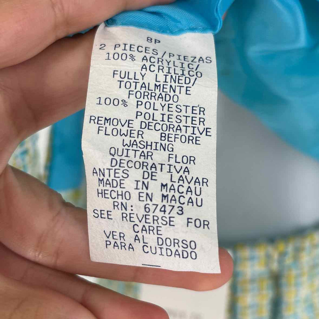 Size 8 Blue Print 2 PC Dress