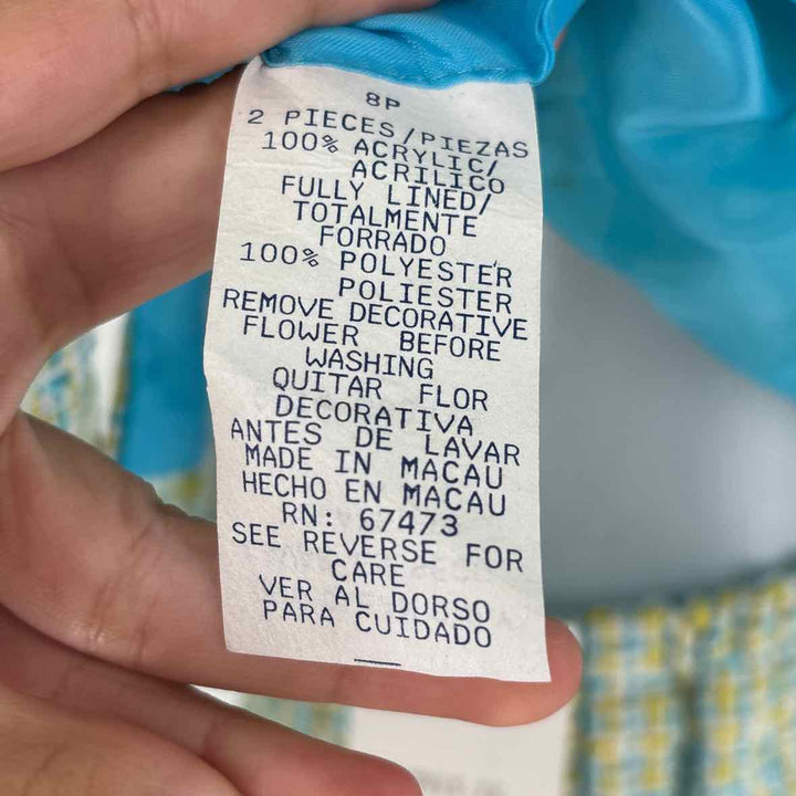 Size 8 Blue Print 2 PC Dress