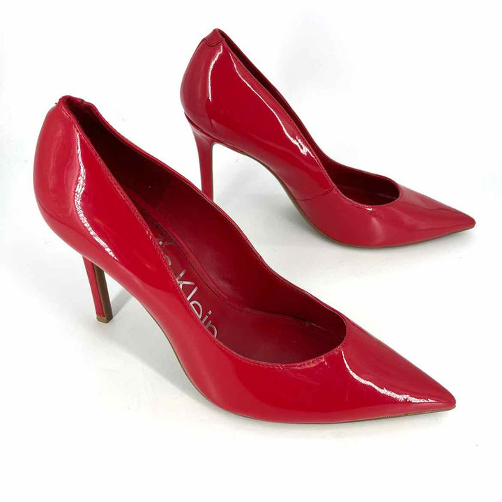 Shoe Size 9.5 Calvin Klein Red PATENT Pumps
