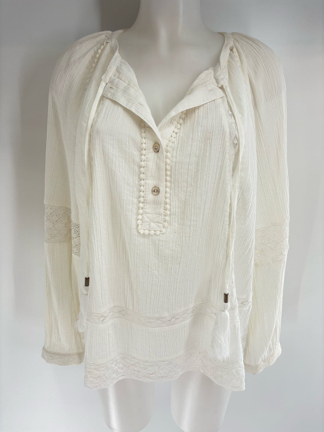 Size L Chico's White Lace Shirt