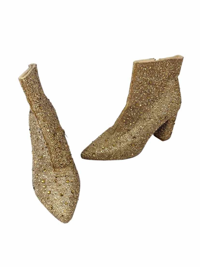 Shoe Size 9 BETSEY JOHNSON Gold Boots