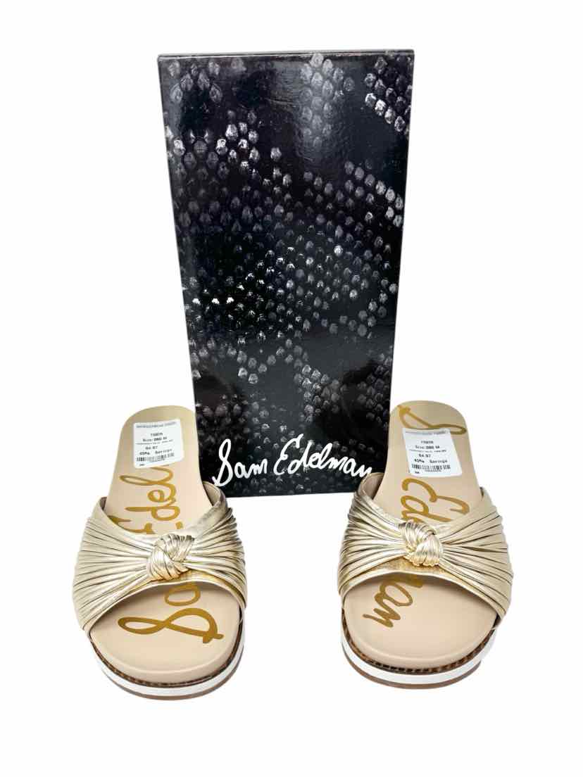 Shoe Size 8 Sam Edeleman Gold Leather Sandals
