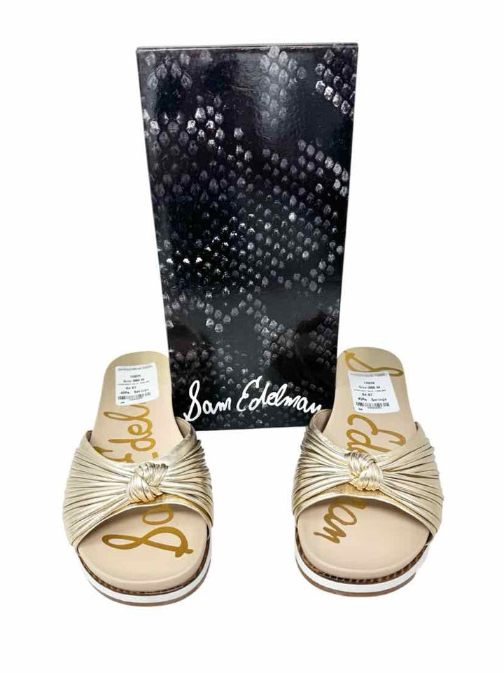 Shoe Size 8 Sam Edeleman Gold Leather Sandals