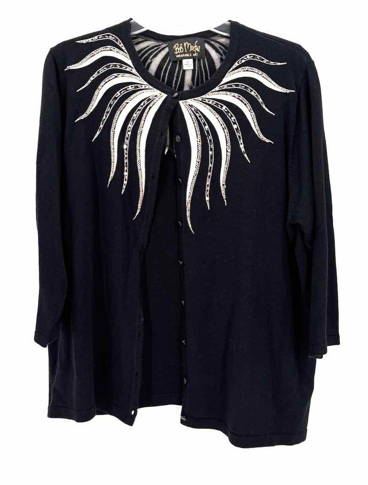 Size 1X BOB MACKIE Black Knit Sweater