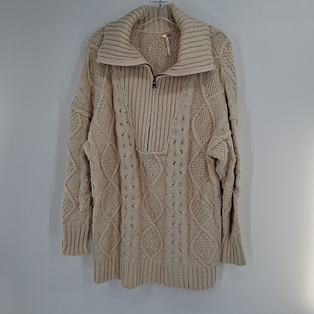 Size L FREE PEOPLE Ivory Knit Sweater