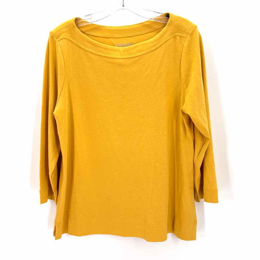 Size L Chico's Mustard Cotton Shirt
