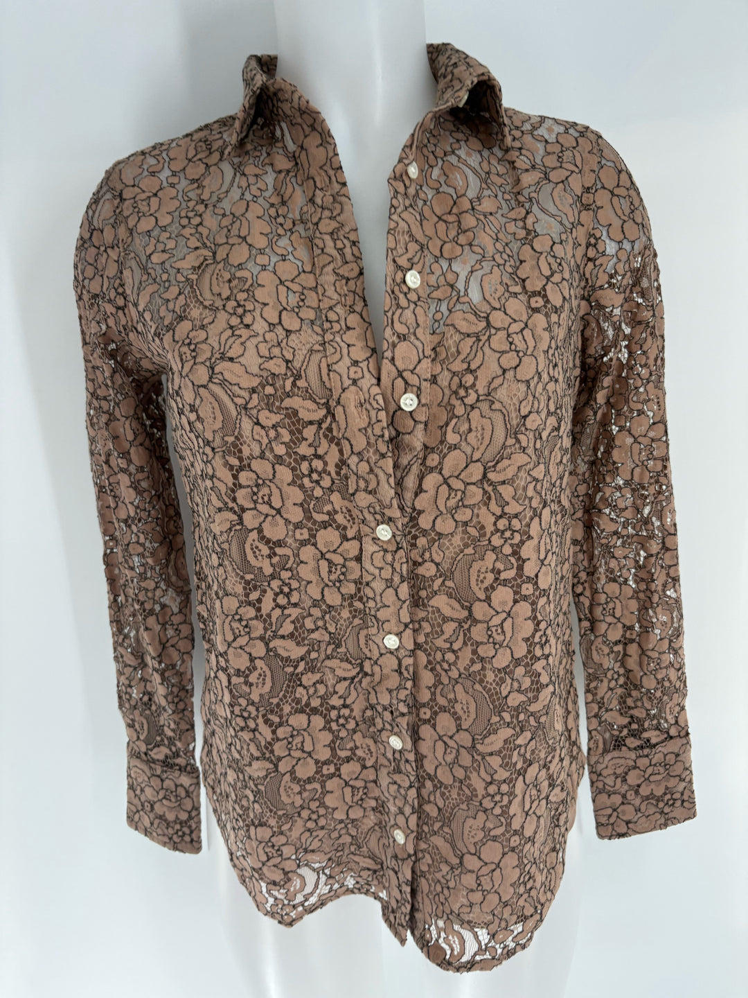 Size 0 J Crew Brown Print Shirt