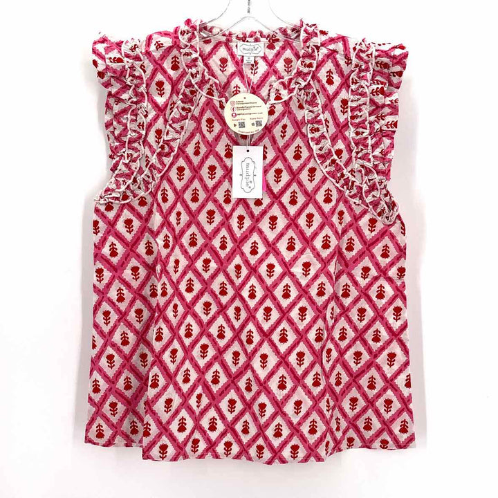 Size M Mud Pie PINK PRINT Shirt