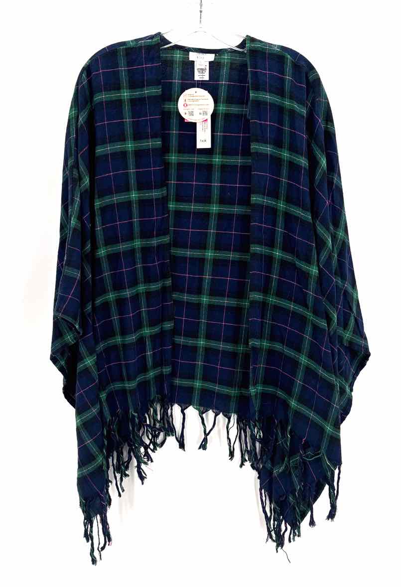 Size L CROWN &amp; IVY Navy Flannel Cardigan