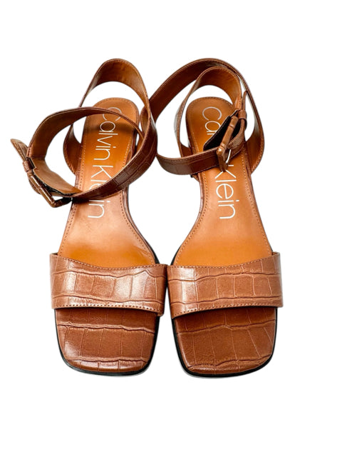 Shoe Size 9.5 Calvin Klein Tan Leather Sandals