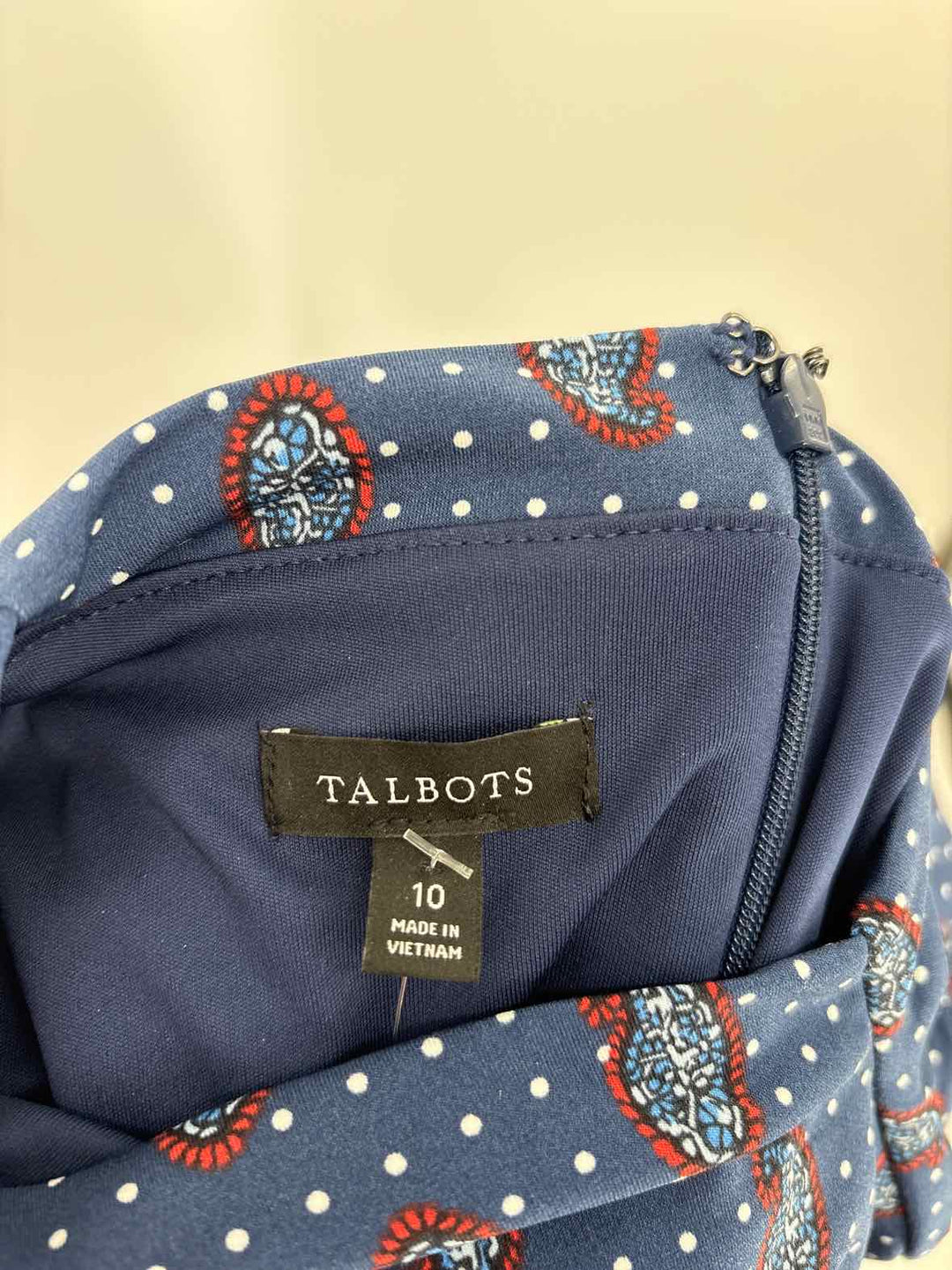 Size 10 Talbots Navy Print Dress
