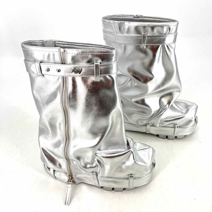 Shoe Size 7 AZALEA WANG Silver Boots