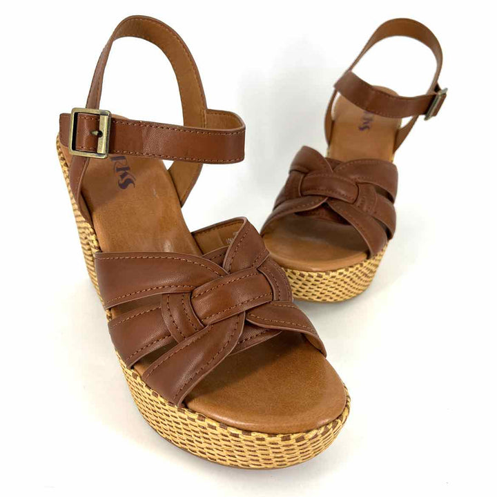 Shoe Size 10 KORKS Brown Faux Leather Sandals