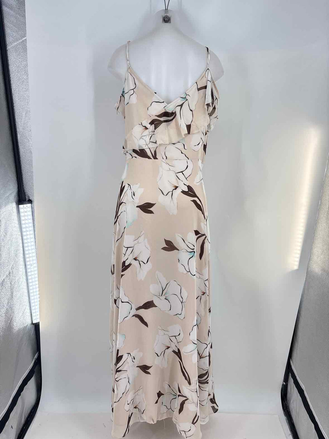 Size 14 White House Black Market TAN PRINT Dress