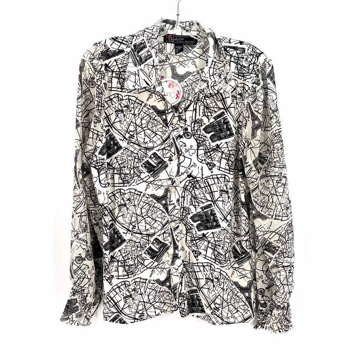 Size L MADISON Black/White Shirt