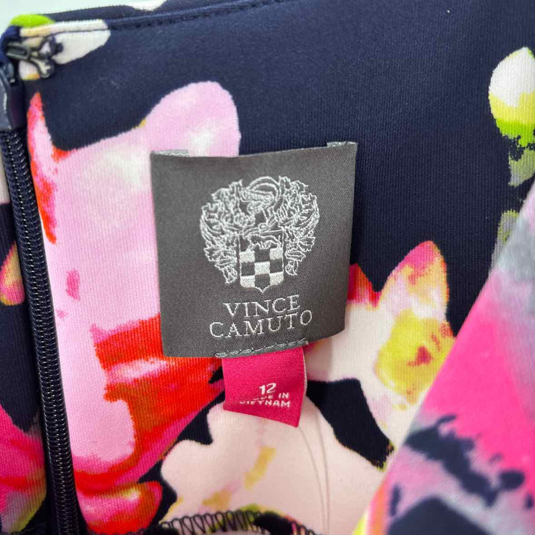 Size 12 Vince Camuto Navy Print Dress