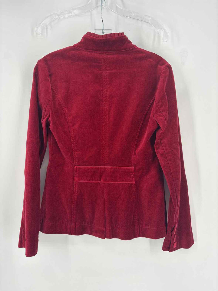 Size 9 White House Black Market Burgundy Velour Blazer