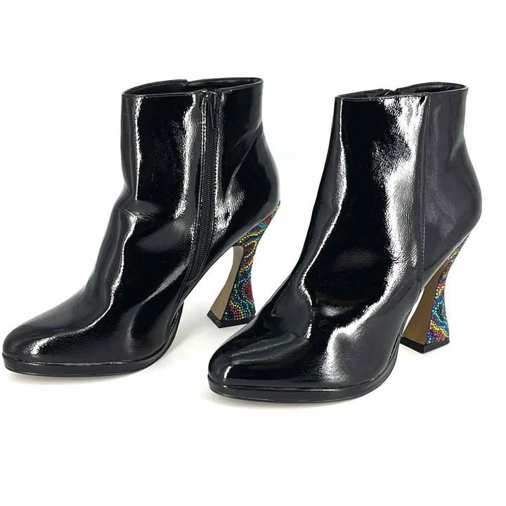 Shoe Size 10 BETSEY JOHNSON Black PATENT Boots