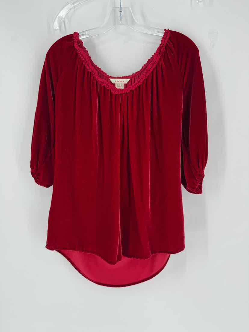 Size M sundance Burgundy Velour Shirt