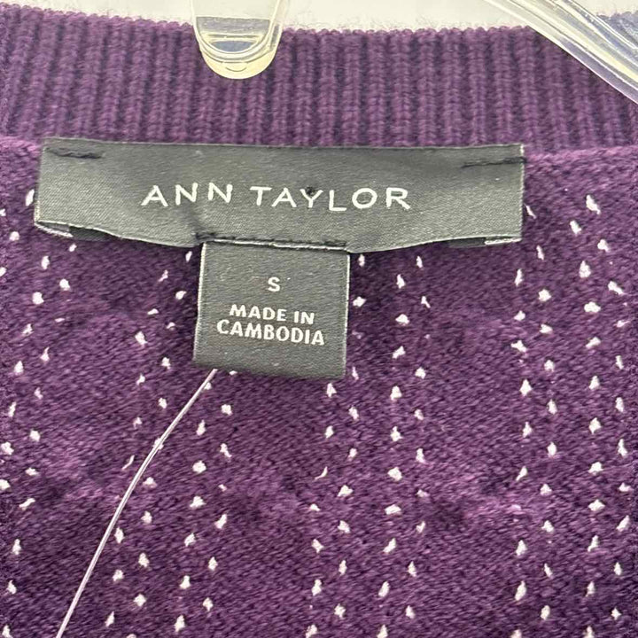 Size S Ann Taylor Purple Knit Cardigan