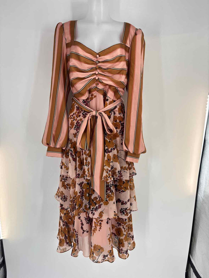 Size 14 Badgley Mischka Tan Dress