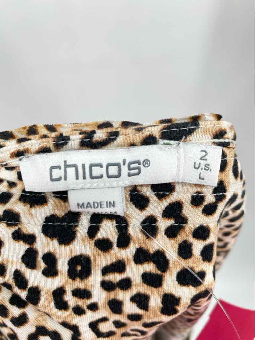 Size L Chico's Brown Print Shirt